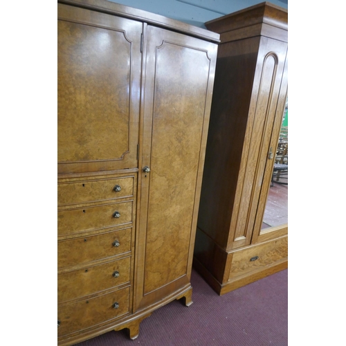 281 - Burr walnut wardrobe - Approx size: W: 155cm D: 62cm H: 189cm