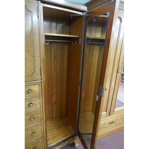 281 - Burr walnut wardrobe - Approx size: W: 155cm D: 62cm H: 189cm