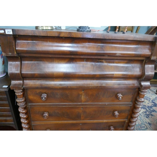 287 - Barley twist Scottish chest of drawers - Approx size: W: 123cm D: 56cm H: 128cm