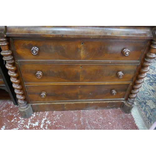 287 - Barley twist Scottish chest of drawers - Approx size: W: 123cm D: 56cm H: 128cm