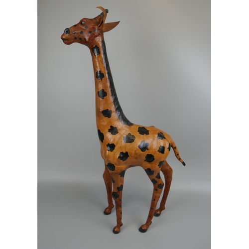 289 - Leather Giraffe - Approx H: 66cm