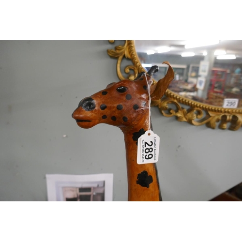 289 - Leather Giraffe - Approx H: 66cm