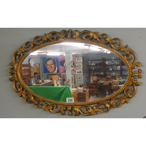 290 - Oval gilt framed mirror