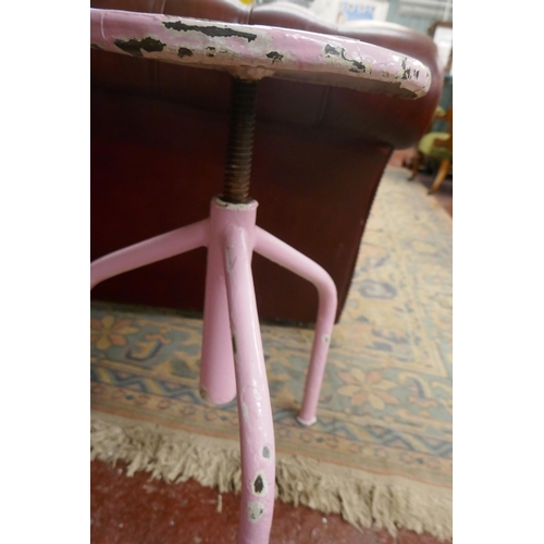 291 - Pink industrial stool