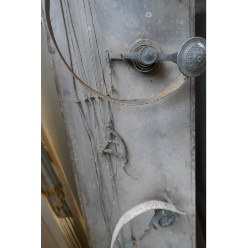 313 - 7 antique servants bells mounted on wood