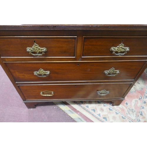 318 - Small inlaid mahogany chest of 2 over 3 drawers on bracket feet - Approx size: W: 79cm D: 46cm H: 69... 