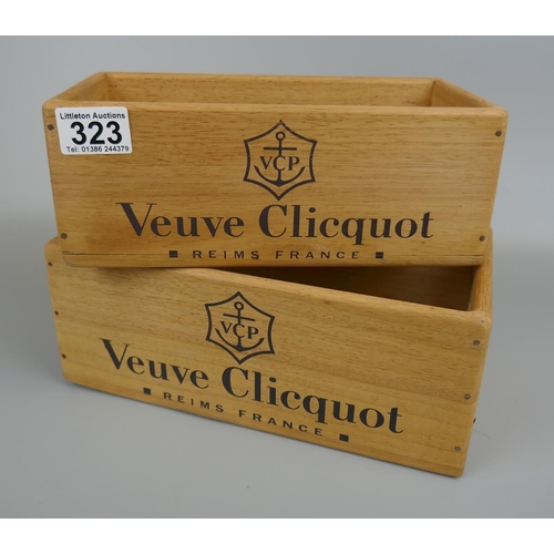 323 - 2 graduated Veuve Clicquot storage boxes