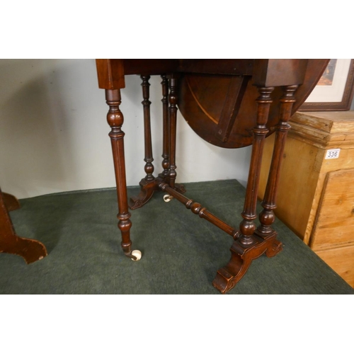 333 - Fine quality small antique burr walnut Sutherland table