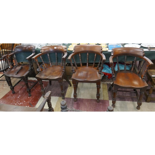 343 - Set of 4 unusual antique armchairs A/F