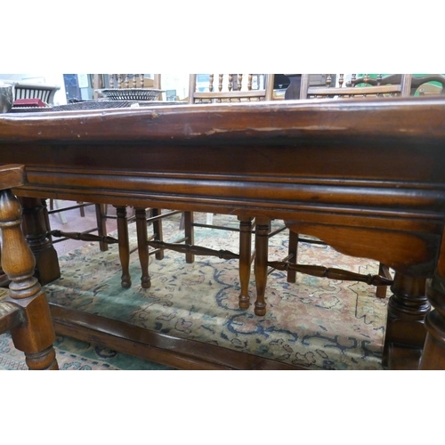 351 - Oak refectory table with plank top - Approx L: 213cm x W: 29cm x H: 77cm