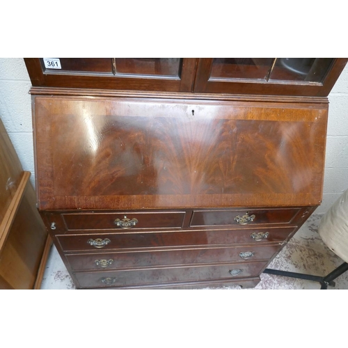 361 - Mahogany bureau bookcase