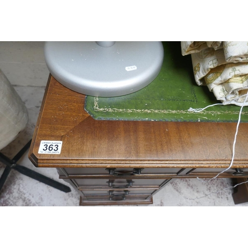 363 - Mahogany leather top pedestal desk