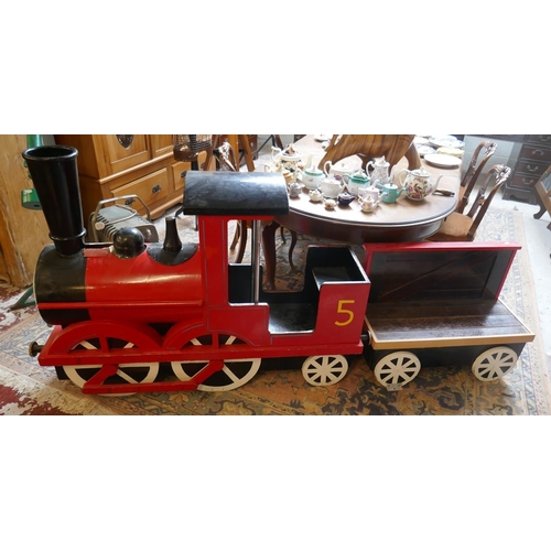 377 - Child's scratch built sit on model of train - James from Thomas the Tank Engine