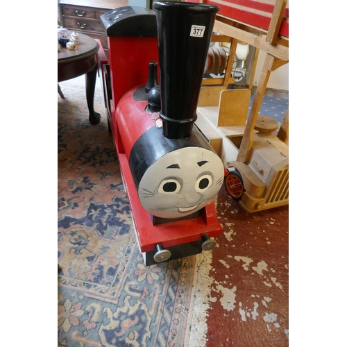 377 - Child's scratch built sit on model of train - James from Thomas the Tank Engine