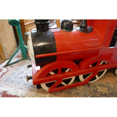 377 - Child's scratch built sit on model of train - James from Thomas the Tank Engine