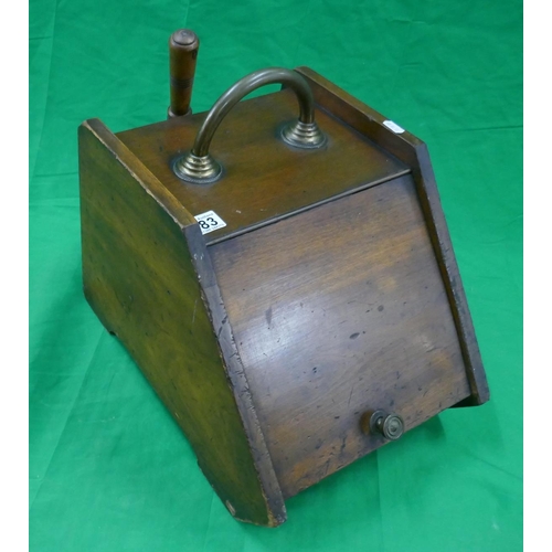 383 - Antique coal scuttle with shovel