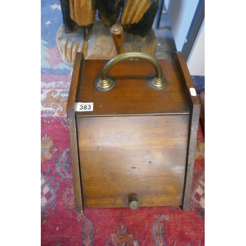 383 - Antique coal scuttle with shovel