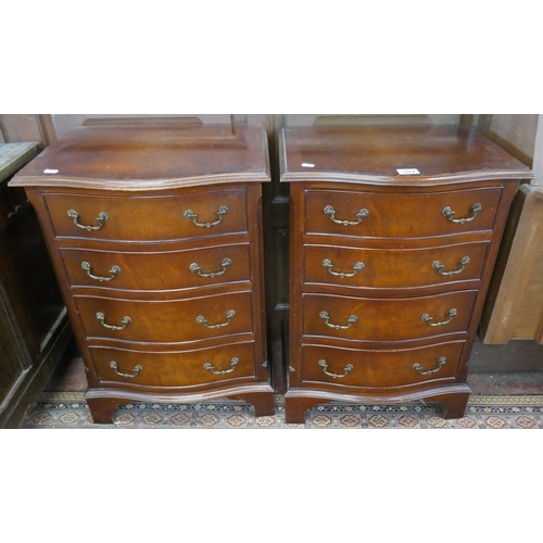 387 - Pair of serpentine fronted mahogany bedside chests