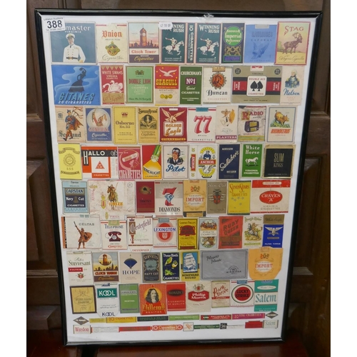 388 - Framed cigarette cards