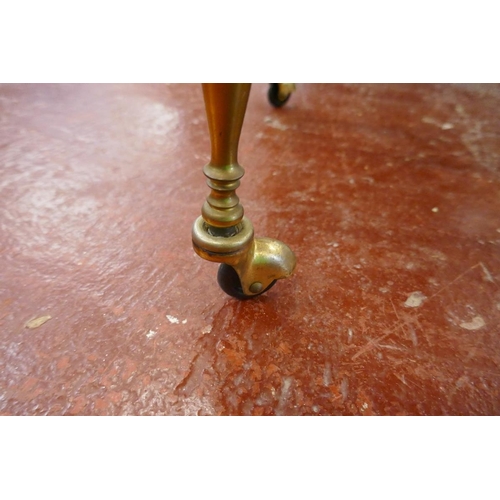 389 - Regency style brass framed marble topped occasional table