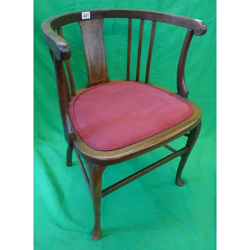 401 - Inlaid tub chair