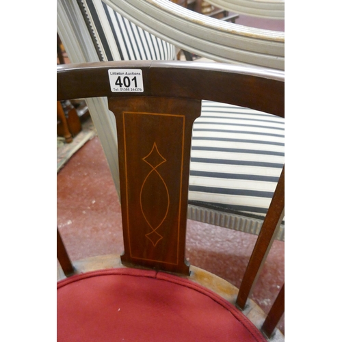 401 - Inlaid tub chair