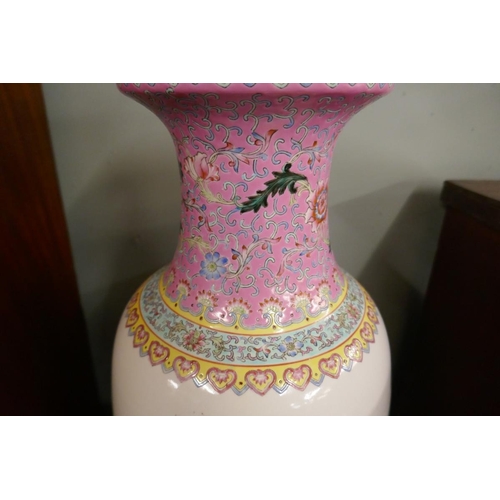 405 - Large ceramic Chinese vase/stick stand A/F - Approx H: 63cm