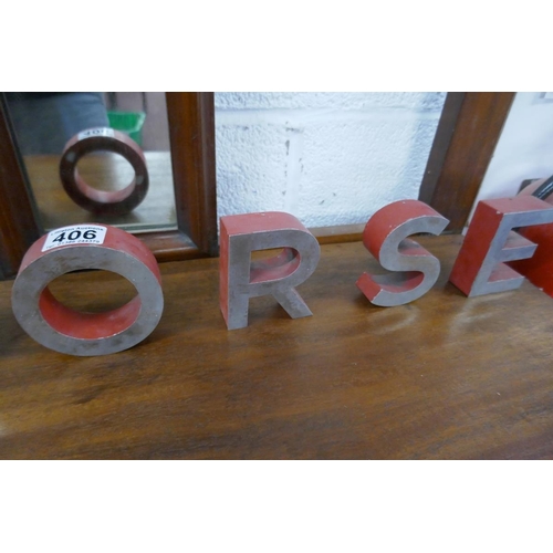 406 - Metal letters spelling REMORSE - Approx H: 10cm