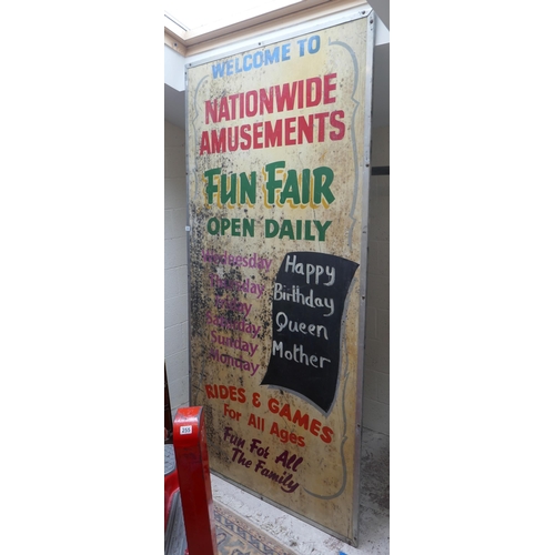 423 - Large funfair sign - Approx size: 244cm x 123cm