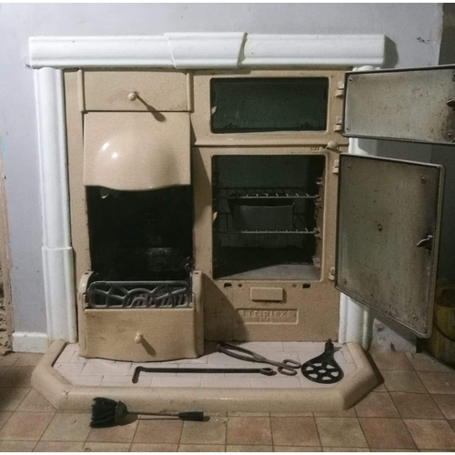 427 - Antique Triplex enamel fireplace / stove