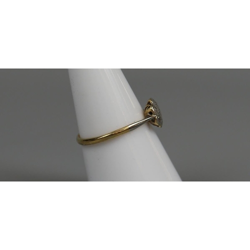 44 - Gold & platinum mounted stone set ring - Size N