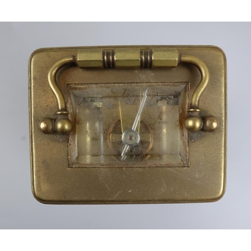 67 - Working carriage clock with bevelled glass & key