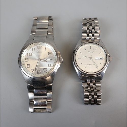 103 - 2 gents watches - Guess & French Pulsar