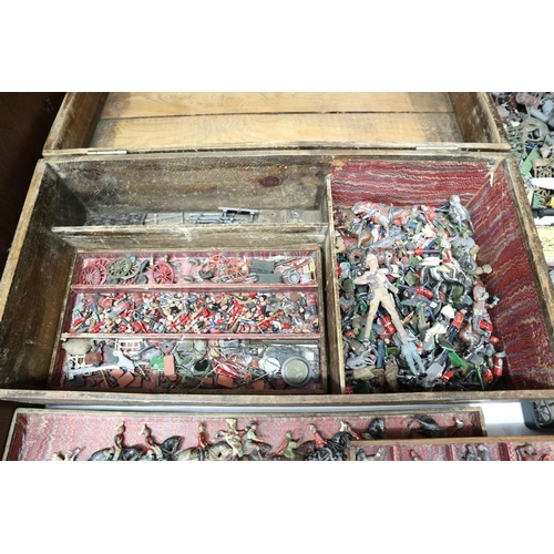 113 - Very large cased collection of lead soldiers etc to include early hollow lead examples