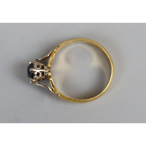 12 - 22ct gold sapphire set ring (size L½)