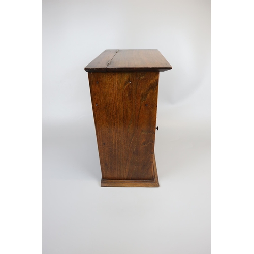 126 - Arts & Crafts oak smokers cabinet with copper panel