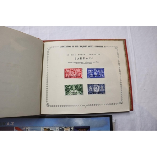 132 - Stamps - Coronation stamps album & UK A-Z 1st class stamps