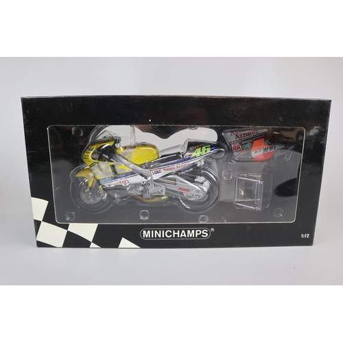 148 - 2 Minichamps 1:12 scale model Valentino Rossi bikes & riders