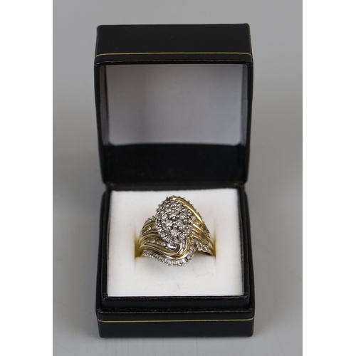 18 - 18ct gold & diamond cocktail ring A/F (size P)