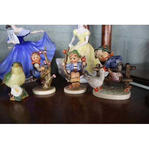 181 - Collection of figures to include Lladro, Goebel & Beswick