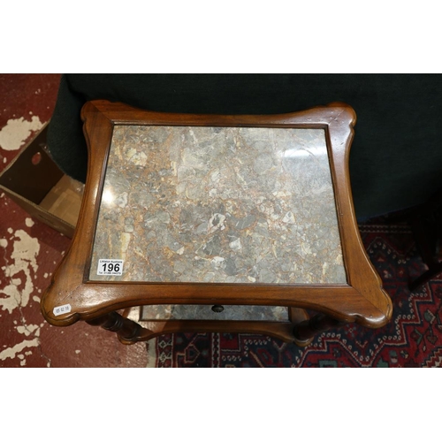 196 - 2 tier occasional table with marble insets