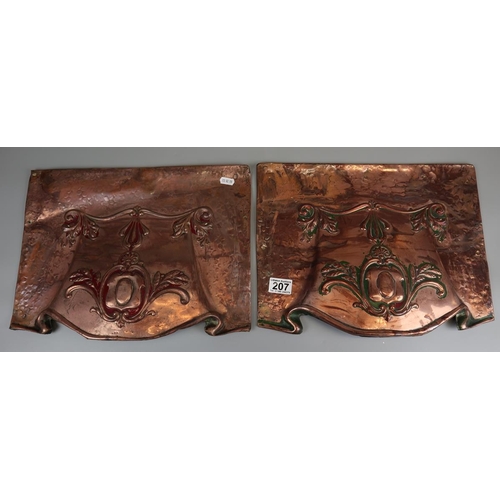 207 - 2 Arts & Crafts copper hoods