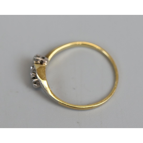 21 - 18ct gold 3 stone diamond ring (size N)
