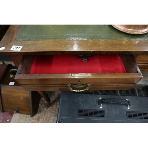 227 - Edwardian mahogany leather top writing desk