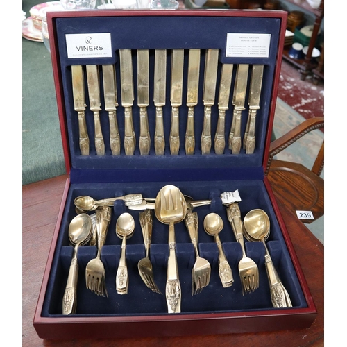 237 - 2 cases of gold tone cutlery