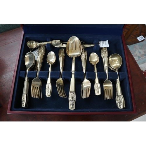 237 - 2 cases of gold tone cutlery