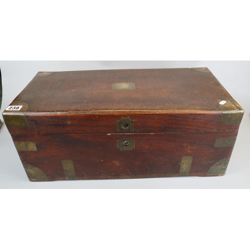 238 - Early 19thC brass bound wooden box