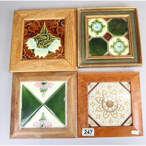 247 - 4 framed tiles