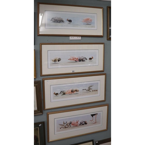 253 - Set of 4 L/E signed prints - The Chase by Geldart