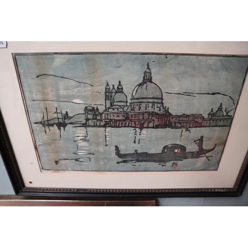 257 - Pair of Venetian woodblock prints